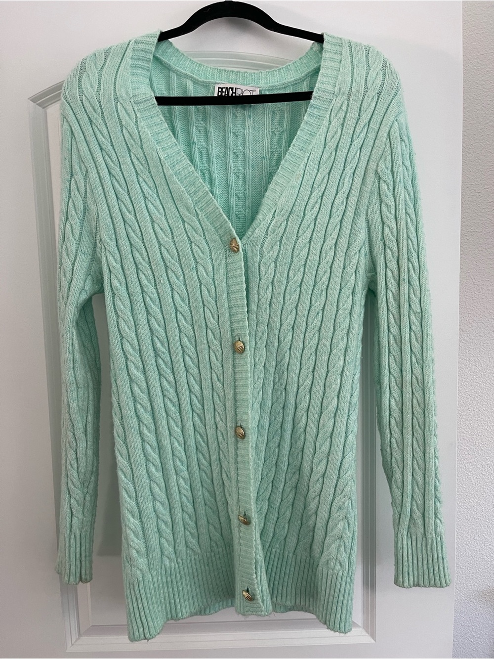Beach Riot Mint Cable-Knit Cardigan - Picture 4 of 6